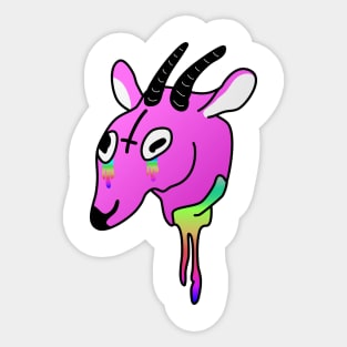 Funny cute adorable pink goat Sticker